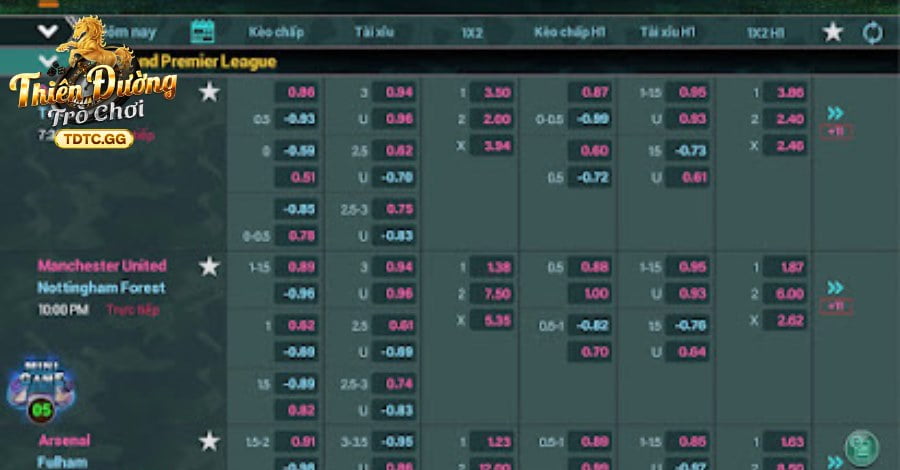 Đa dạng kèo cược ở nhiều thời điểm khác nhau